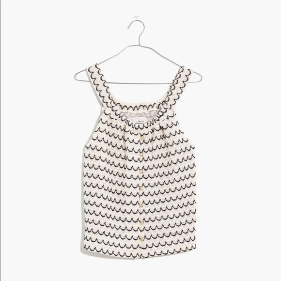 Madewell Texture & Thread Button-Front Swing Tank - Picture 3 of 6